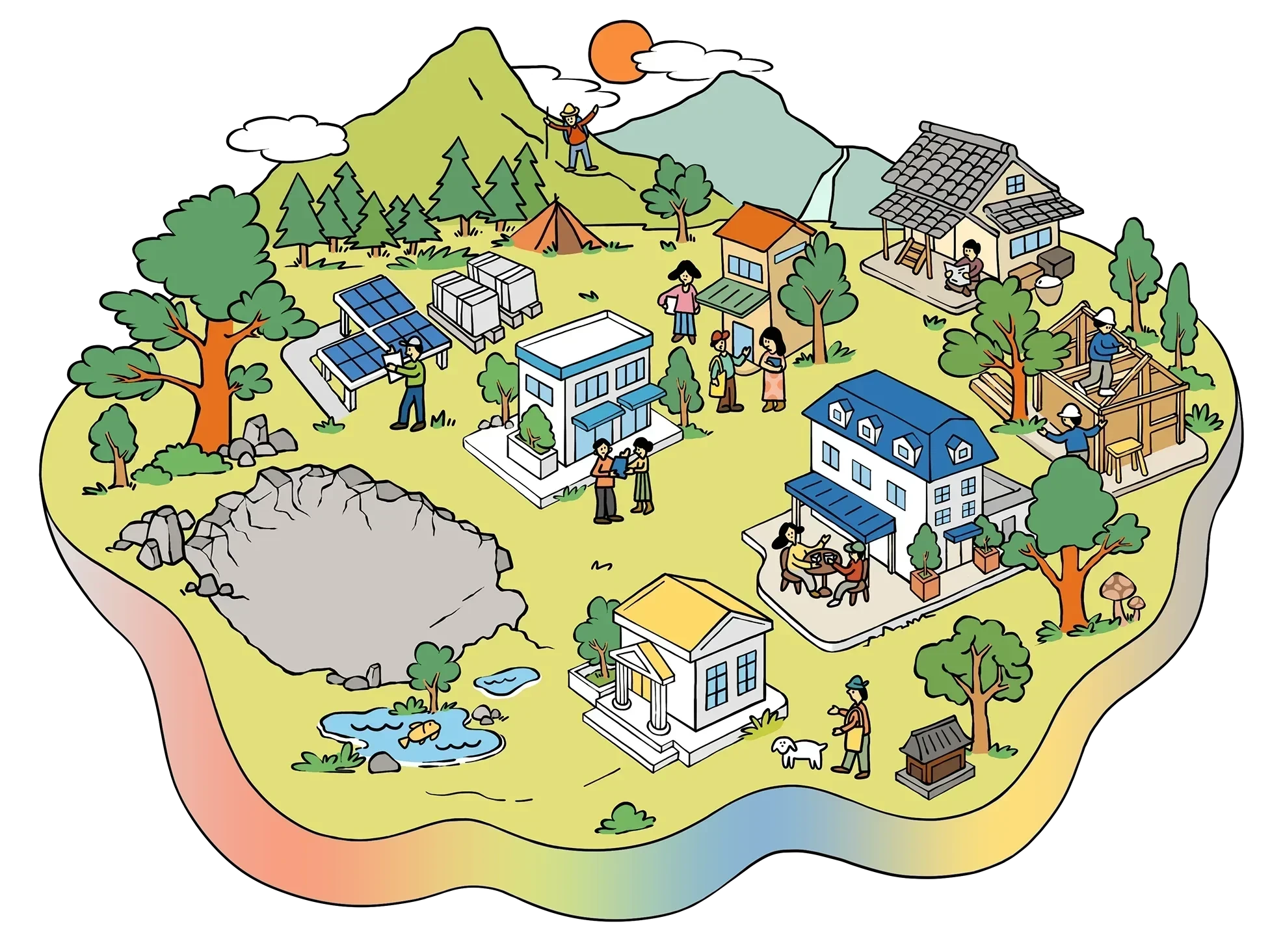 野村屋ホールディングスが手がける街のイラスト